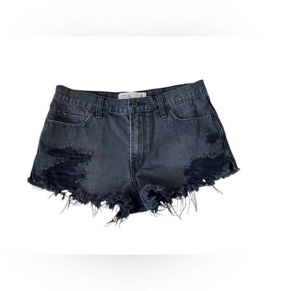 #54 Abercrombie & Fitch High Rise Short in Washed Black